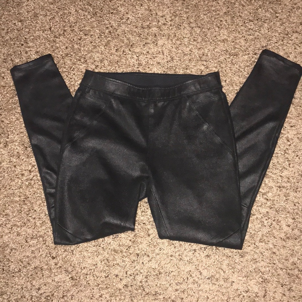 Free People Blk Vegan Faux Leather Moro Leg Sz 2